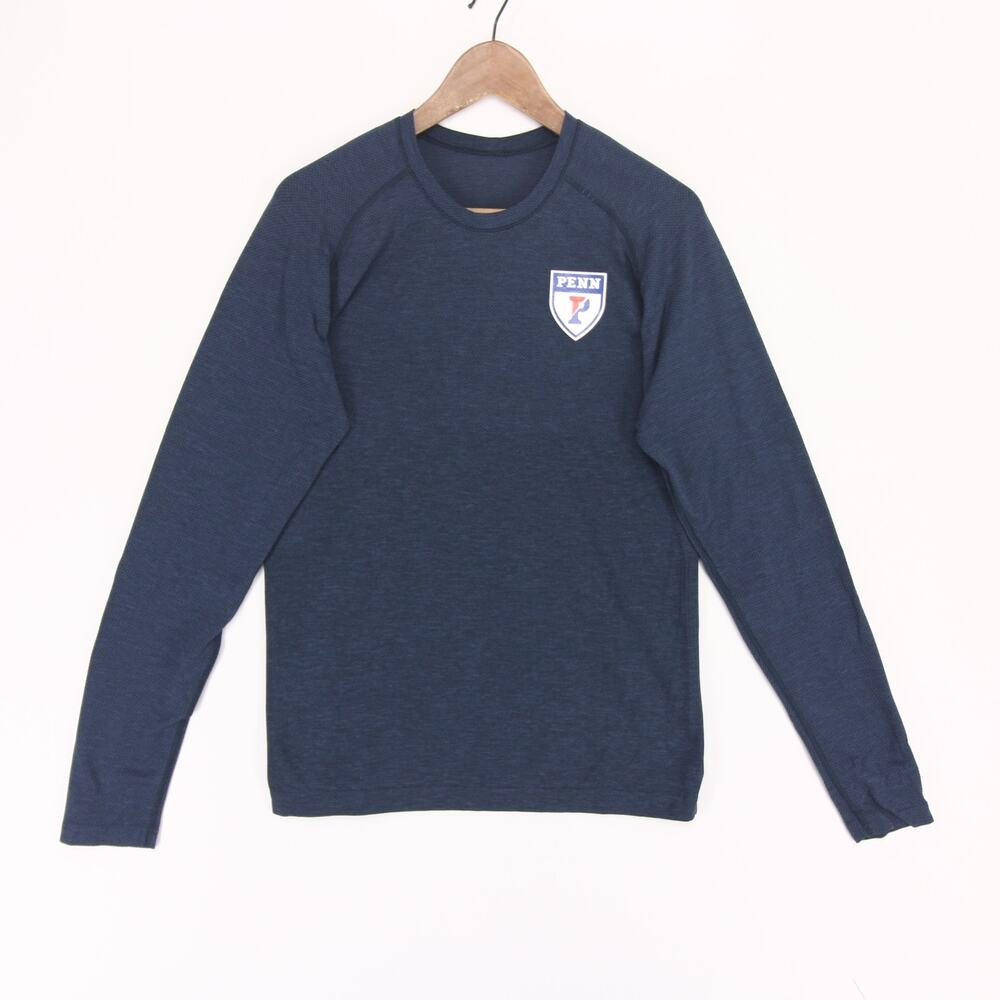 Lululemon Metal Vent Tech Shirt Mens S Navy Heather Long Sleeve Athletic Penn